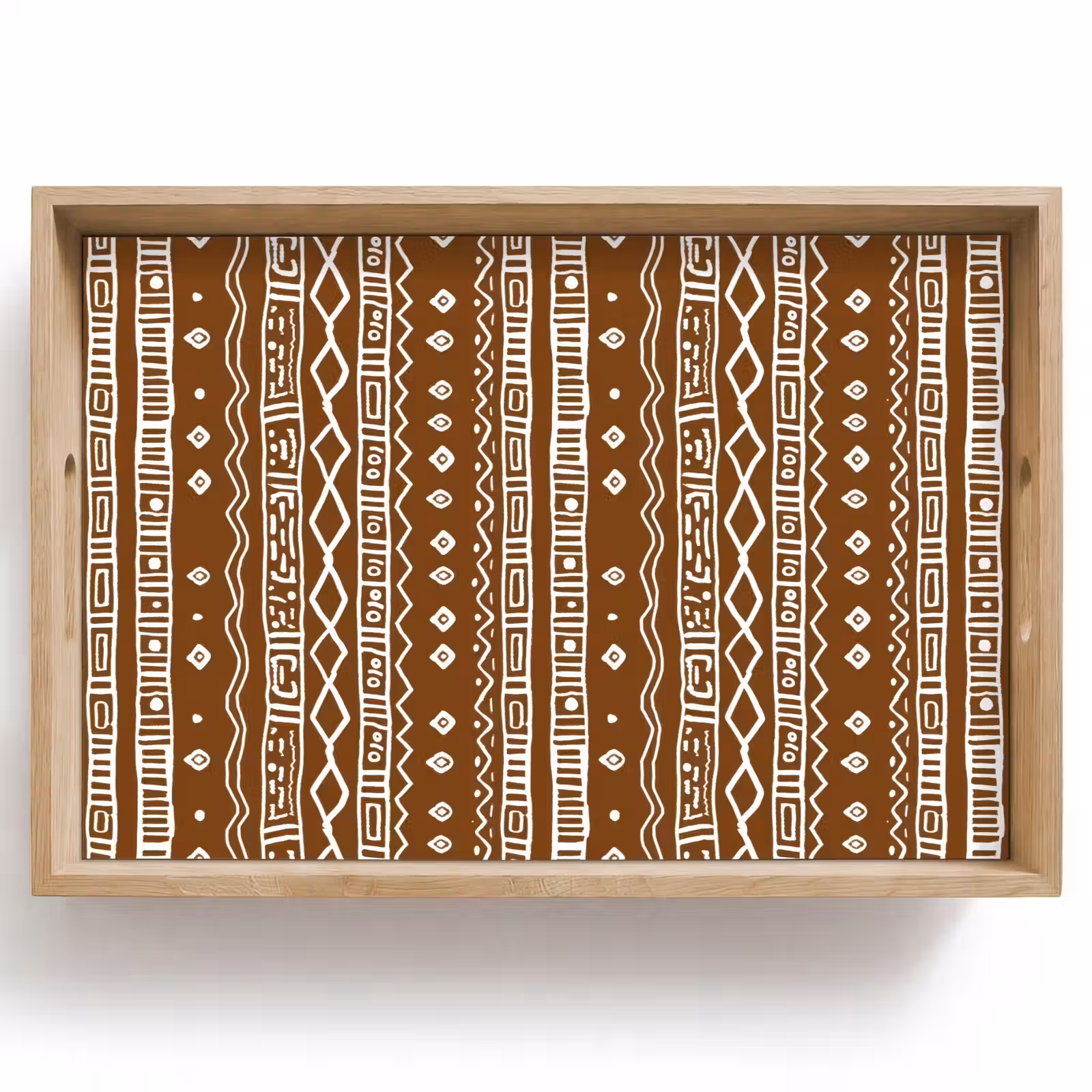 Tablett - Schokoladenbraun – Ethno – Tribal – Muster — 1