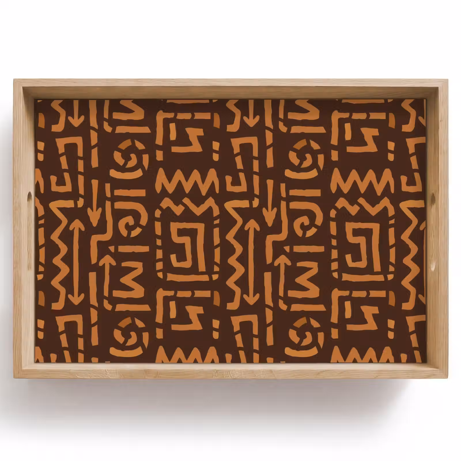 Tablett - Schokoladenbraun – Ethno – Tribal – Symbole — 1