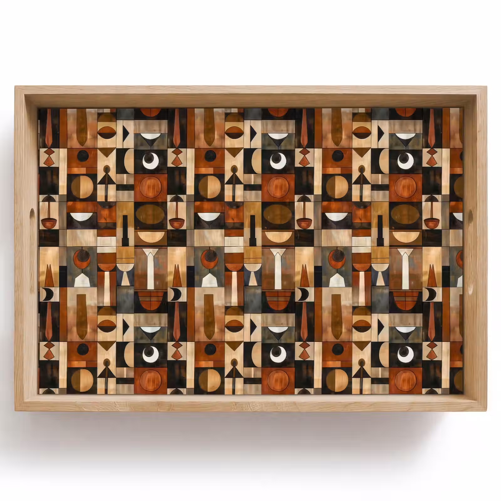 Tablett - Terrakotta – Geometrisch – Mid-Century – Muster — 1