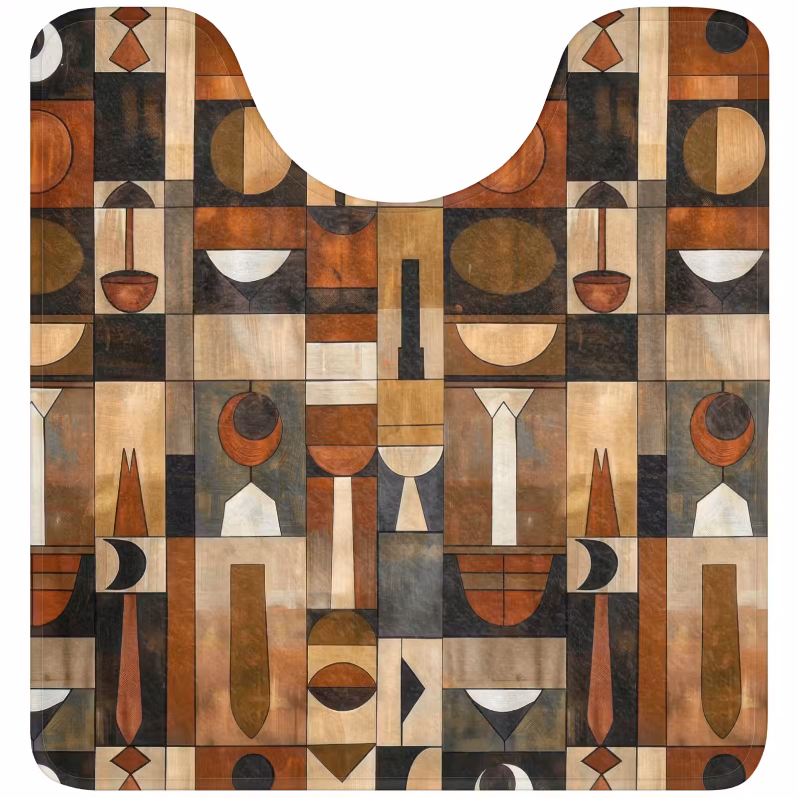 WC Vorleger - Terrakotta – Geometrisch – Mid-Century – Muster — 1