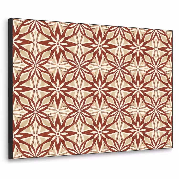 Art Frame - Bordeauxrot – Geometrisch – Fliese – Muster — 1