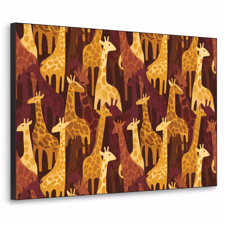 Art Frame - Braun – Giraffen – Safari – Muster — 1