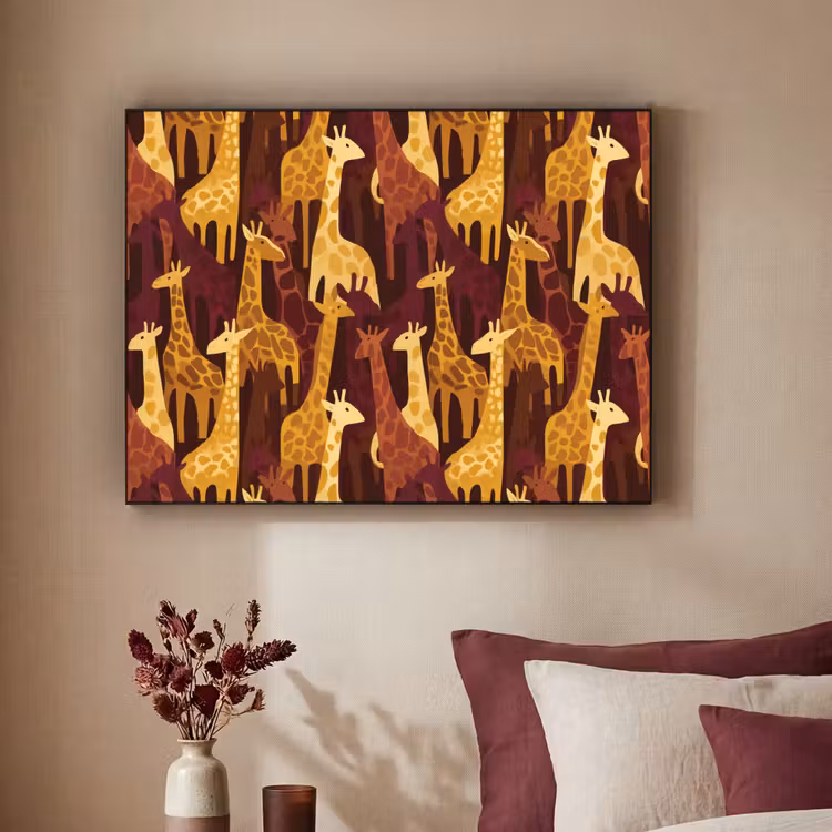 Art Frame - Braun – Giraffen – Safari – Muster — 2