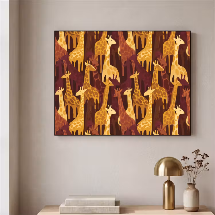Art Frame - Braun – Giraffen – Safari – Muster — 4