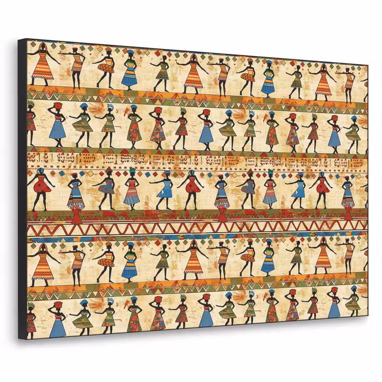 Art Frame - Farbenfroh – Afrikanisch – Ethnisch – Tanzende Frauen – Muster — 1
