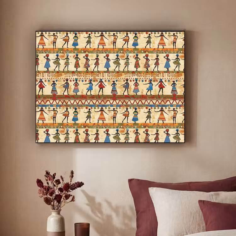 Art Frame - Farbenfroh – Afrikanisch – Ethnisch – Tanzende Frauen – Muster — 2