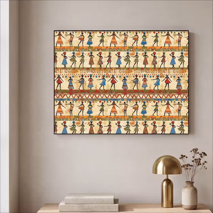 Art Frame - Farbenfroh – Afrikanisch – Ethnisch – Tanzende Frauen – Muster — 4