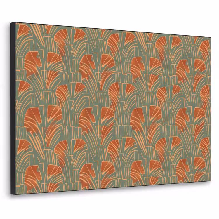 Art Frame - Grün – Terrakotta – Deko – Fächer — 1