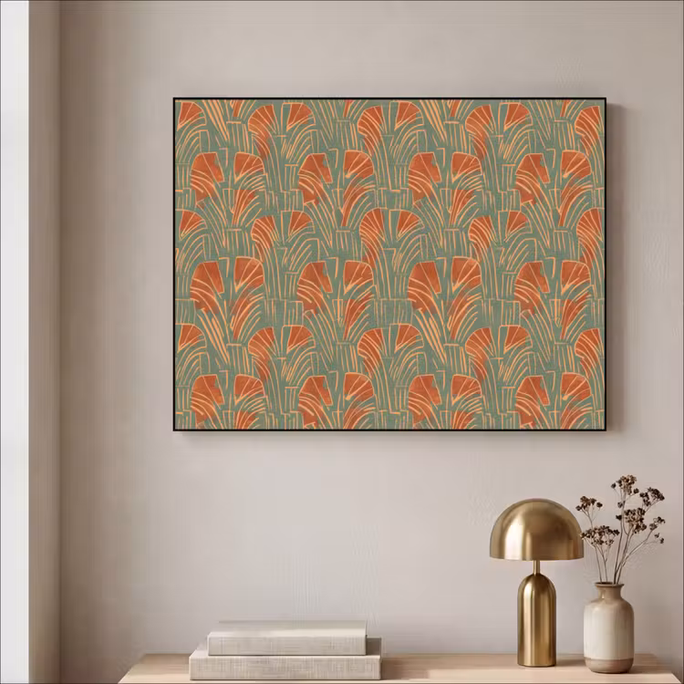 Art Frame - Grün – Terrakotta – Deko – Fächer — 4