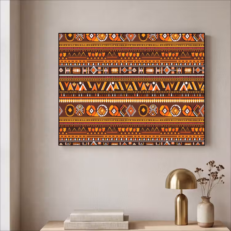 Art Frame - Orange – Ethnisch – Tribal – Geometrisch – Muster — 4