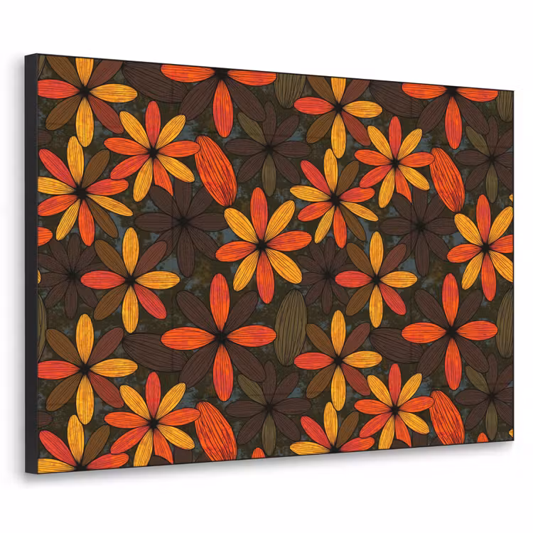 Art Frame - Orange – Retro – Blumen – Herbst — 1