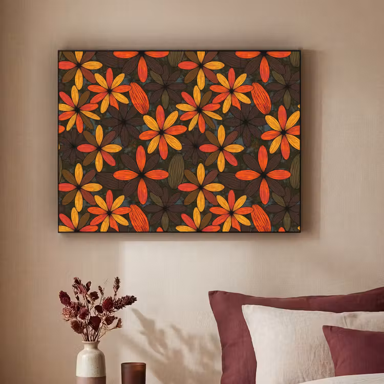 Art Frame - Orange – Retro – Blumen – Herbst — 2