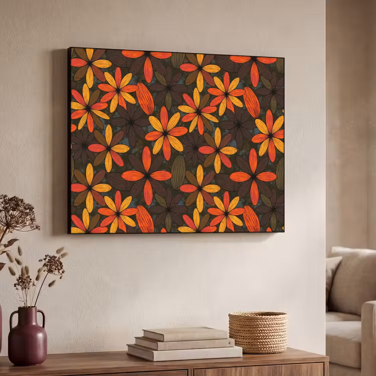Art Frame - Orange – Retro – Blumen – Herbst — 3