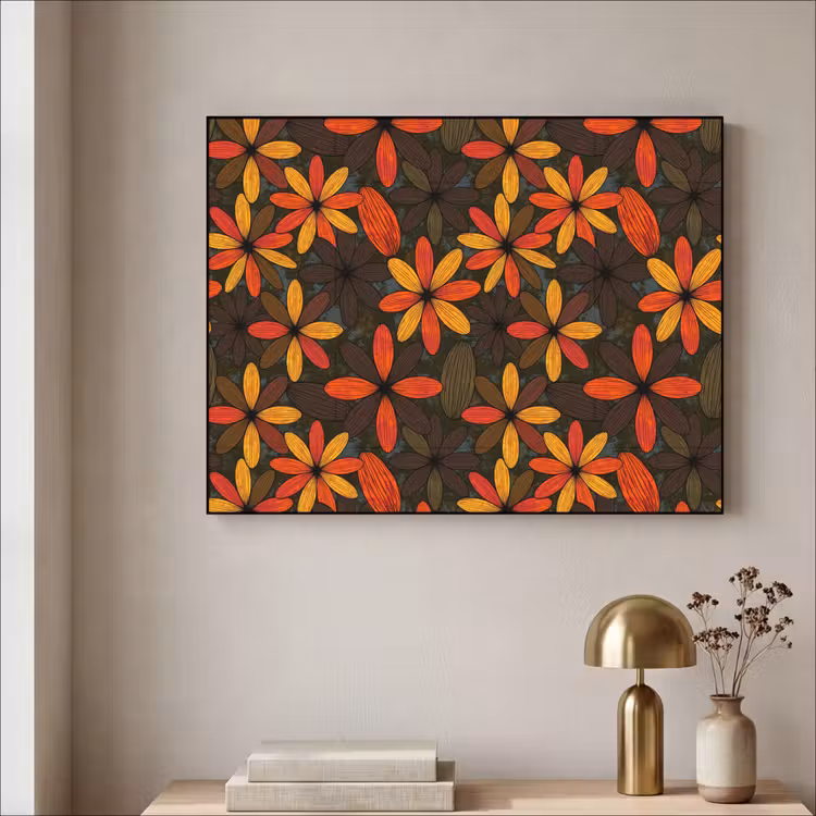 Art Frame - Orange – Retro – Blumen – Herbst — 4