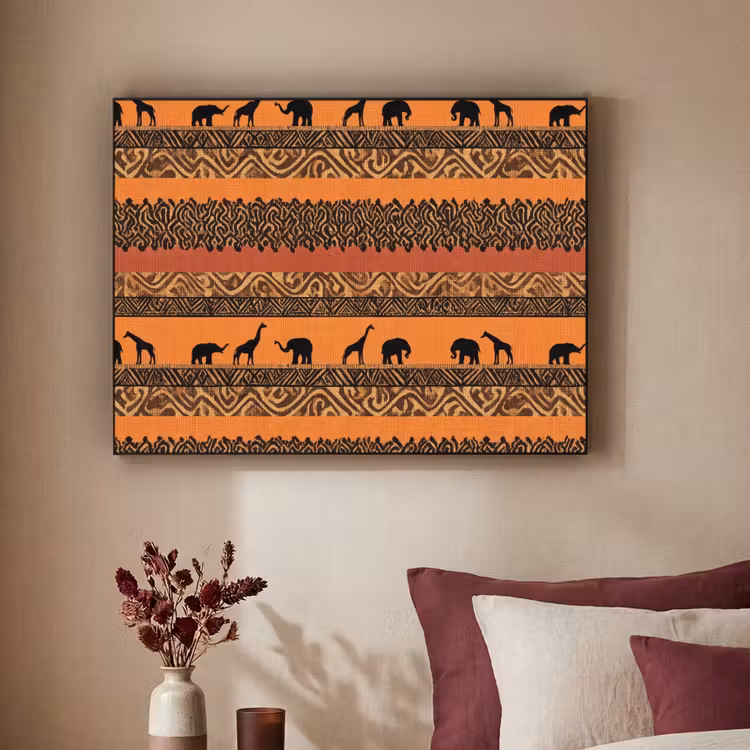 Art Frame - Orange – Safari – Afrikaans – Tiere – Muster — 2
