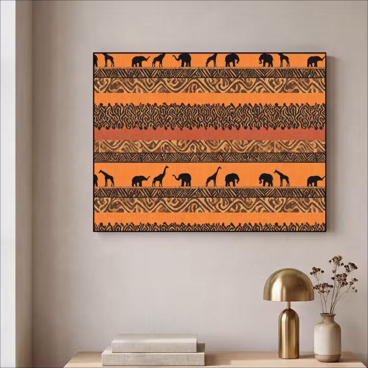 Art Frame - Orange – Safari – Afrikaans – Tiere – Muster — 4