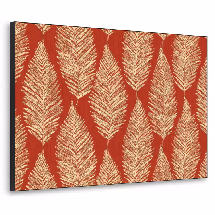 Art Frame - Rot – Botanisch – Farn – Muster — 1