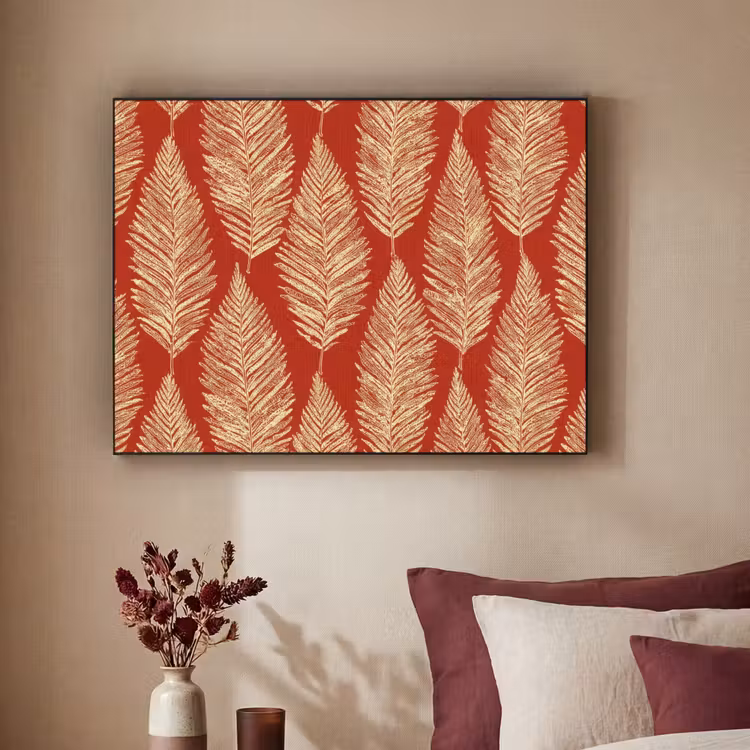 Art Frame - Rot – Botanisch – Farn – Muster — 2