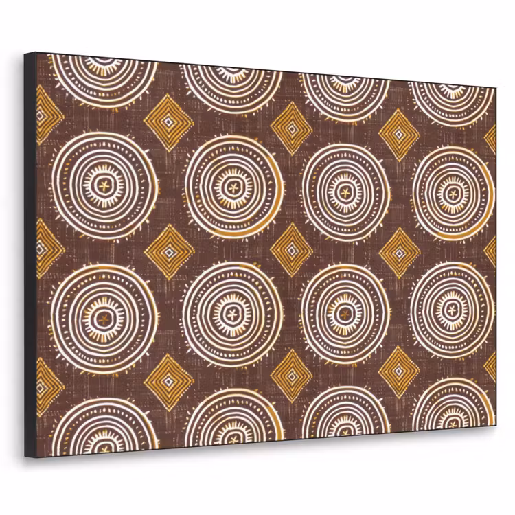 Art Frame - Schokoladenbraun – Ethno – Tribal – Kreise – Muster — 1