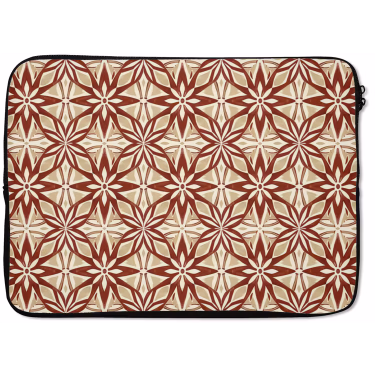 Laptop hülle - Bordeauxrot – Geometrisch – Fliese – Muster — 1