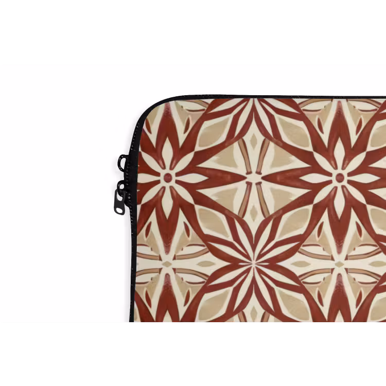 Laptop hülle - Bordeauxrot – Geometrisch – Fliese – Muster — 5
