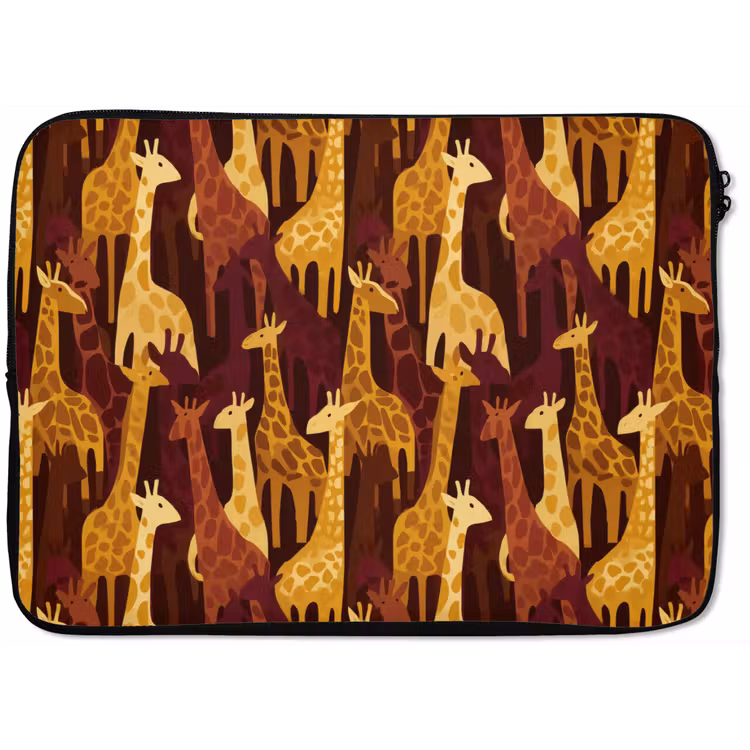 Laptop hülle - Braun – Giraffen – Safari – Muster — 1