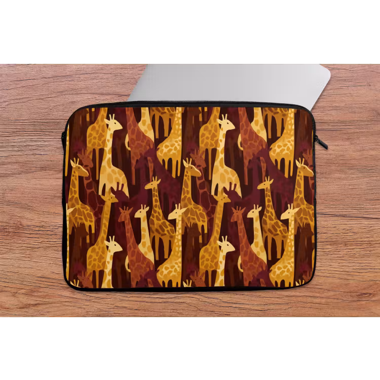 Laptop hülle - Braun – Giraffen – Safari – Muster — 2