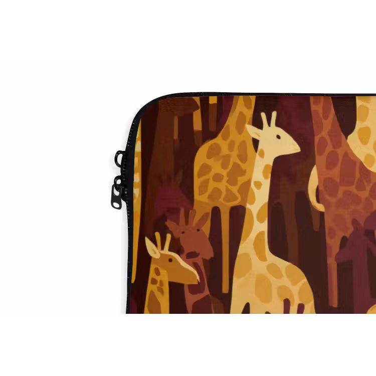 Laptop hülle - Braun – Giraffen – Safari – Muster — 5