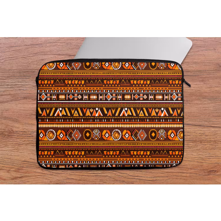 Laptop hülle - Orange – Ethnisch – Tribal – Geometrisch – Muster — 2
