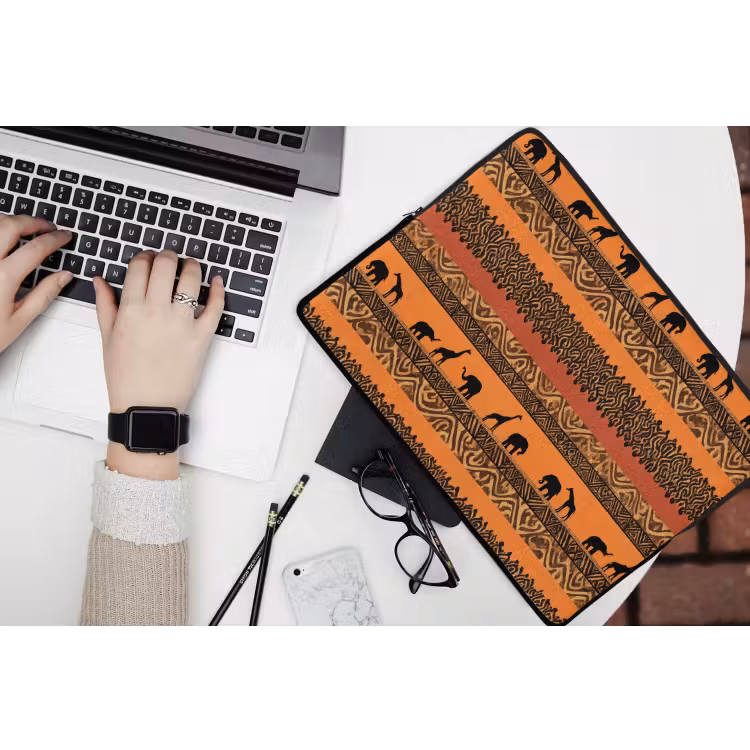 Laptop hülle - Orange – Safari – Afrikaans – Tiere – Muster — 3
