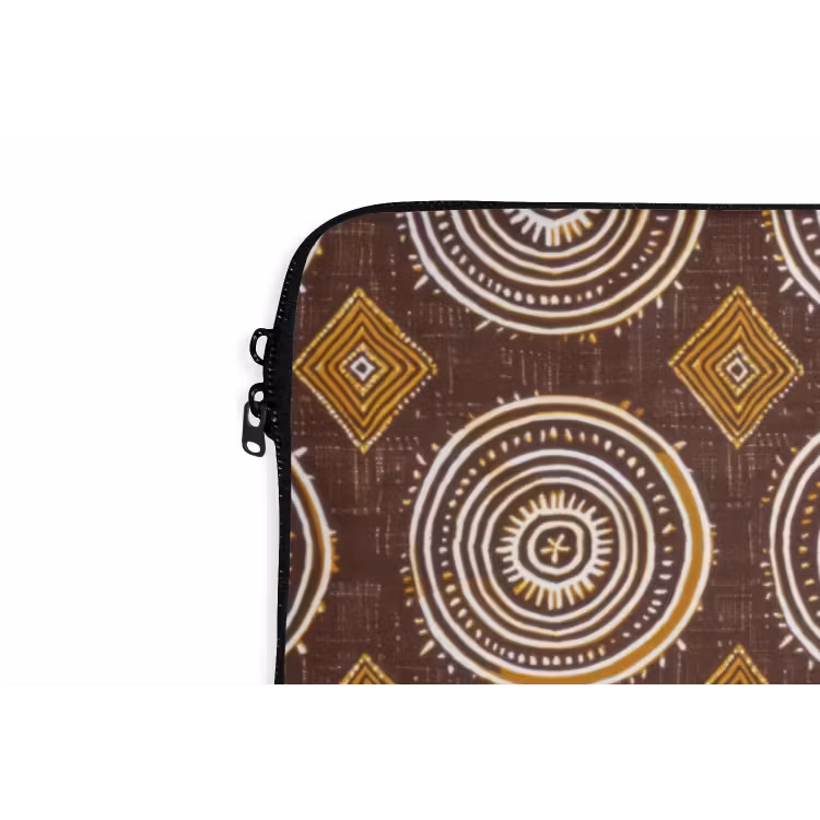 Laptop hülle - Schokoladenbraun – Ethno – Tribal – Kreise – Muster — 5