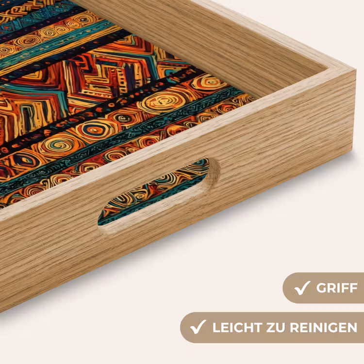 Tablett - Farbenfroh – Ethnisch – Folkloristisch – Gemustert — 5