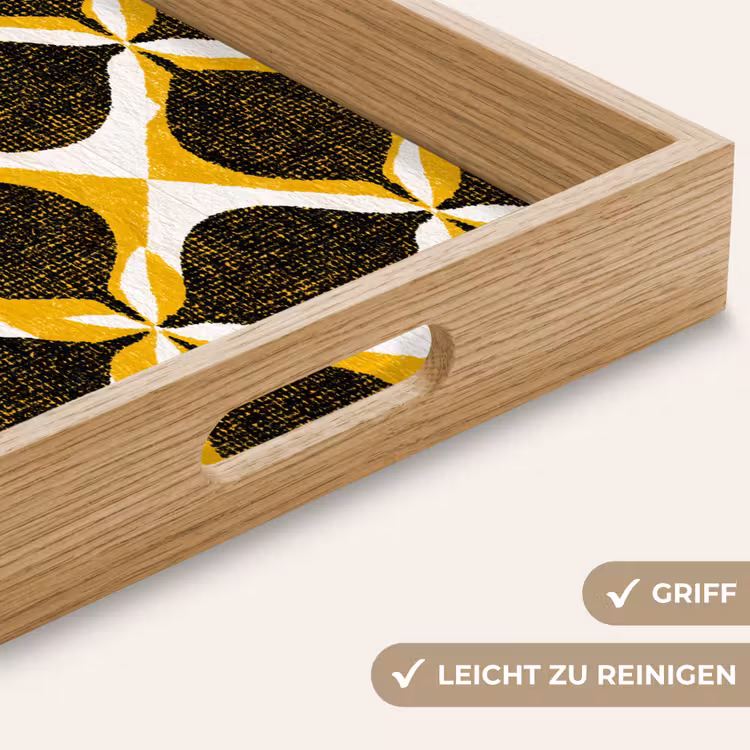 Tablett - Gelb – Schwarz – Geometrisch – Retro – Struktur — 5