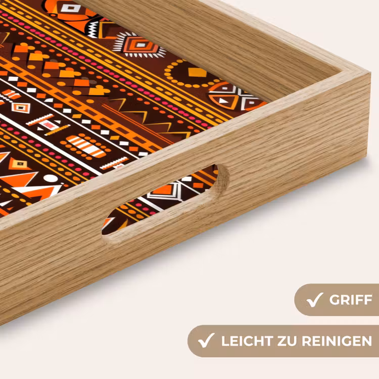 Tablett - Orange – Ethnisch – Tribal – Geometrisch – Muster — 5