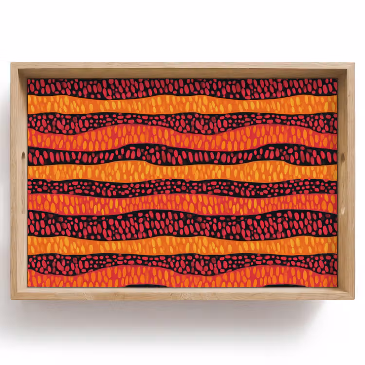 Tablett - Orange – Rosa – Ausdrucksstark – Muster — 1