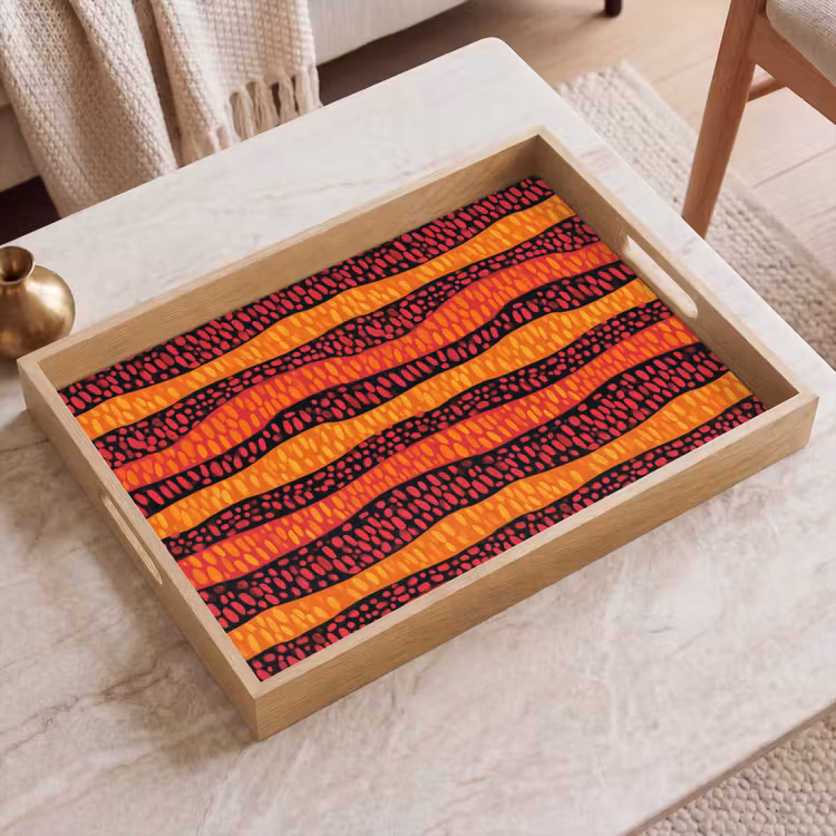 Tablett - Orange – Rosa – Ausdrucksstark – Muster — 2