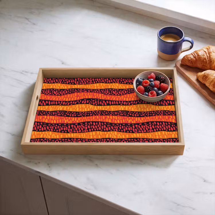 Tablett - Orange – Rosa – Ausdrucksstark – Muster — 4