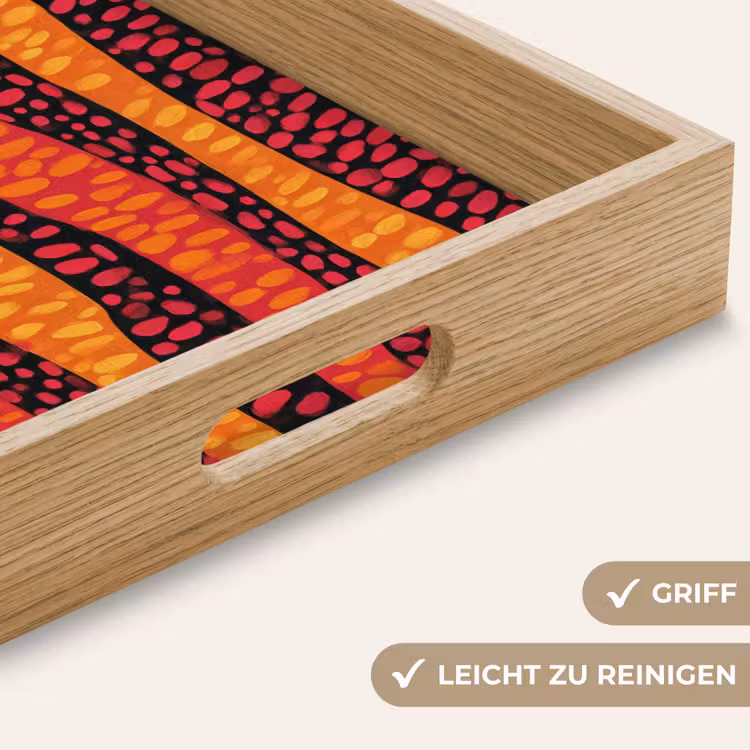 Tablett - Orange – Rosa – Ausdrucksstark – Muster — 5