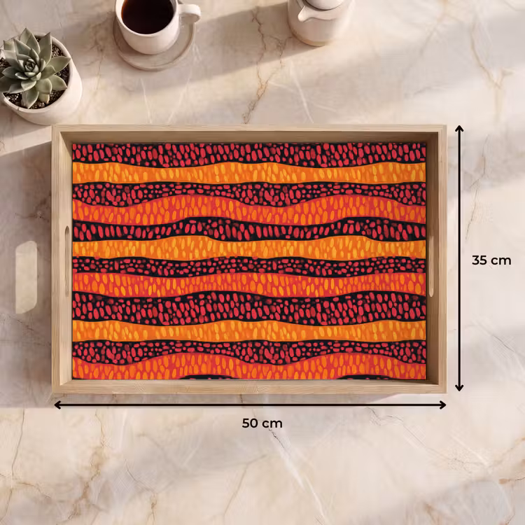 Tablett - Orange – Rosa – Ausdrucksstark – Muster — 9