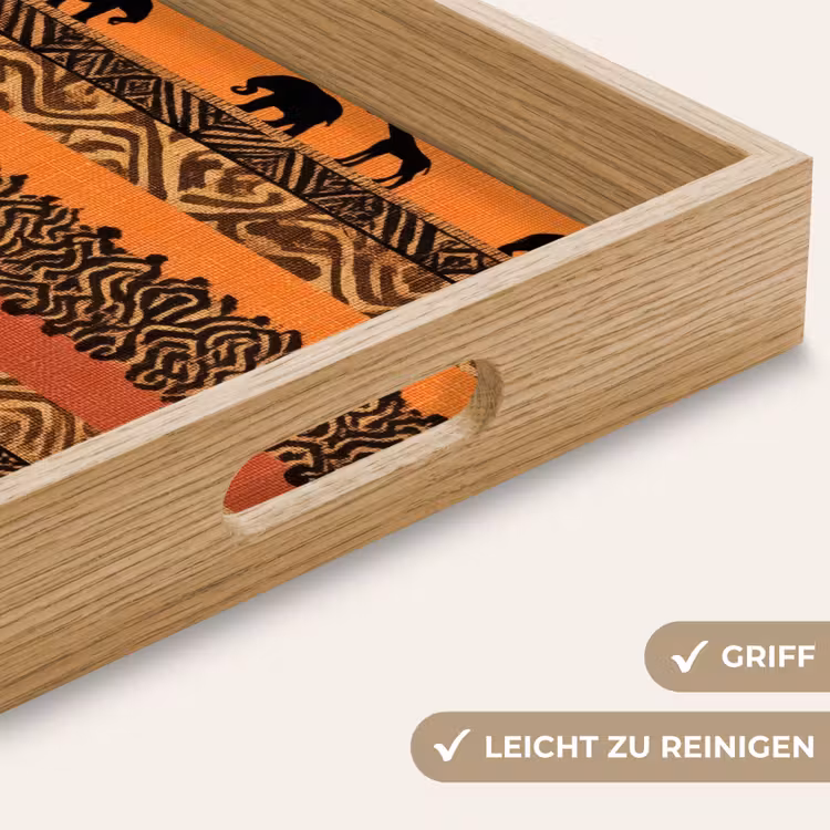 Tablett - Orange – Safari – Afrikaans – Tiere – Muster — 5