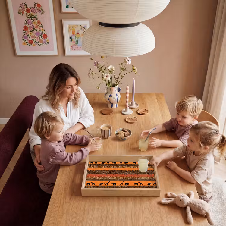 Tablett - Orange – Safari – Afrikaans – Tiere – Muster — 7