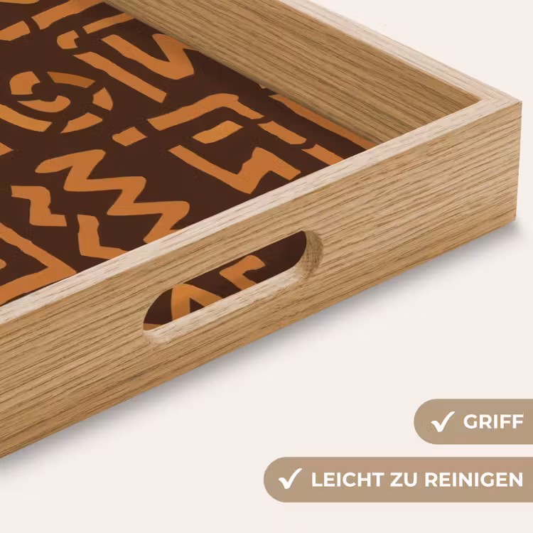 Tablett - Schokoladenbraun – Ethno – Tribal – Symbole — 5