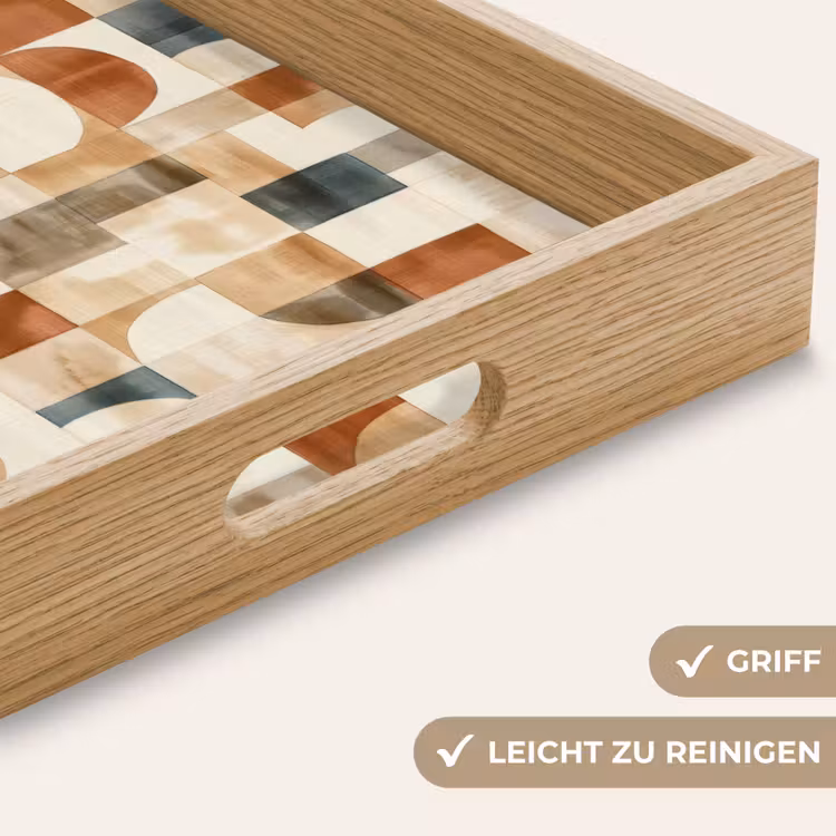 Tablett - Terrakotta – Geometrisch – Aquarell – Textur — 5