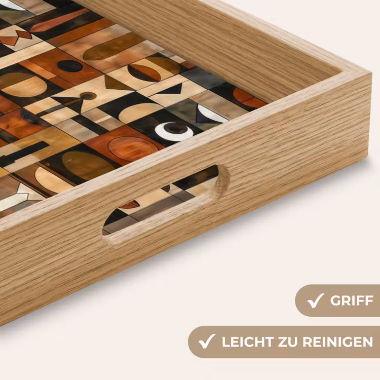 Tablett - Terrakotta – Geometrisch – Mid-Century – Muster — 5