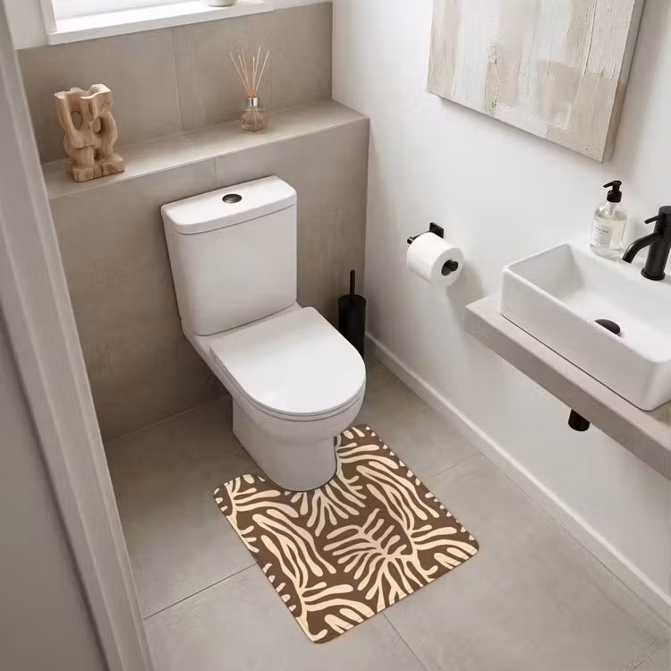 WC Vorleger - Braun – Koralle – Ausdrucksstark – Muster — 6