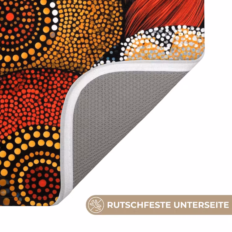 WC Vorleger - Farbenfroh – Aborigine – Punktmalerei – Botanisch – Muster — 3