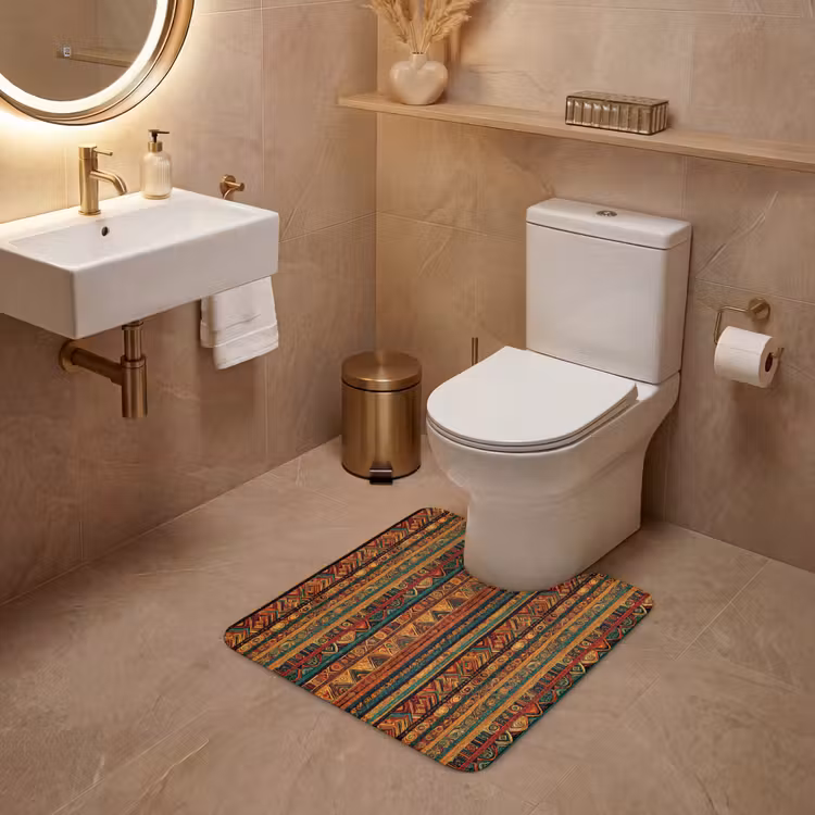 WC Vorleger - Farbenfroh – Ethnisch – Folkloristisch – Gemustert — 4