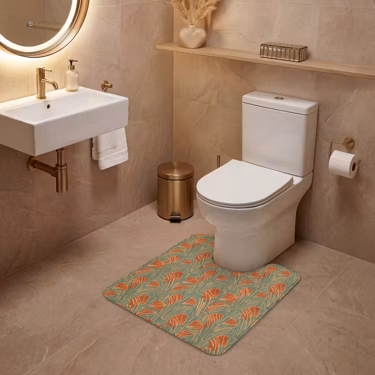 WC Vorleger - Grün – Terrakotta – Deko – Fächer — 4