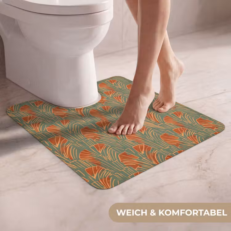 WC Vorleger - Grün – Terrakotta – Deko – Fächer — 5