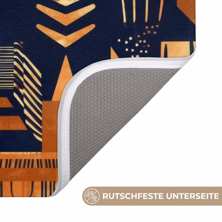 WC Vorleger - Nachtblau – Kupfer – Tribal – Masken — 3